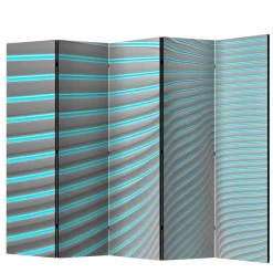 Paravent in Türkis & Grau - Optima