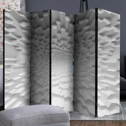 Paravent mit 3D Musterdruck Weiß Grau - Jainey