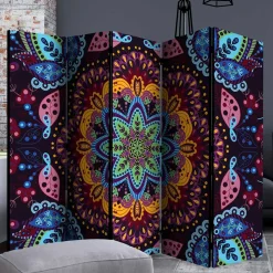 Paravent mit farbenfrohem Mandala Motiv - Yaniz
