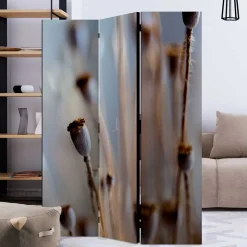 Paravent mit Fotoprint Mohn Samenkapseln - Porongo