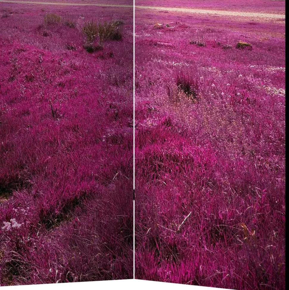 Paravent mit Landschaft Motiv in Pink - Altamira