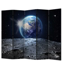 Paravent mit Mond & Erde Weltraummotiv - Laviette