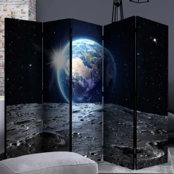 Paravent mit Mond & Erde Weltraummotiv - Laviette