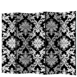 Paravent mit Ornament Muster in Schwarz Weiß - Metallin