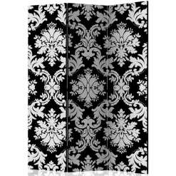 Paravent mit Ornament Muster in Schwarz Weiß - Metallin