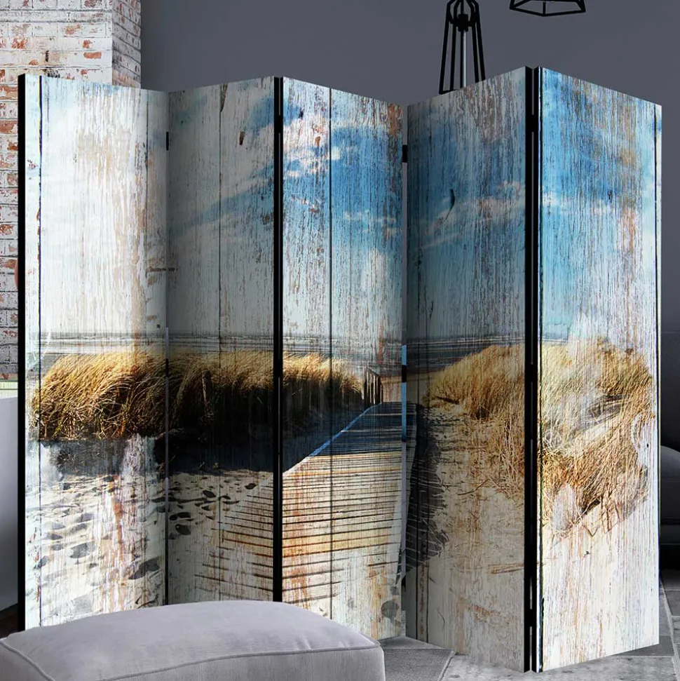 Paravent Vintage Look Strand Meer - Centres