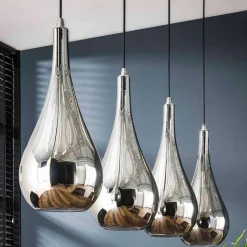 Pendelleuchte mit Glasschirmen im Tropfen Design - Zirus