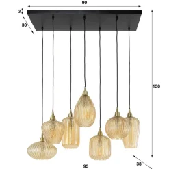 Pendelleuchte mit unterschiedlichen Schirmen - Aribert