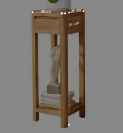 Pflanzenhocker aus Wildeiche Massivholz - Uvinessa