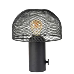 Pilz Design Tischlampe in Schwarz Metall - Janie