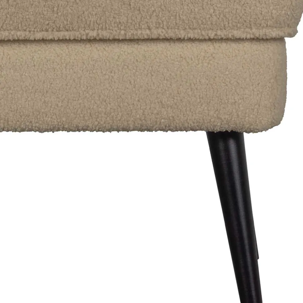 Plüsch Hocker in Beige - Williams