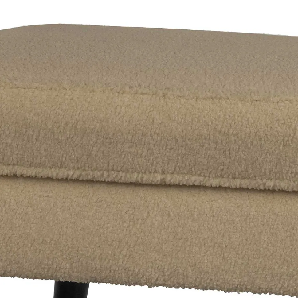 Plüsch Hocker in Beige - Williams