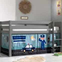 Polizei Kinderzimmer Hochbett in Grau - Annest