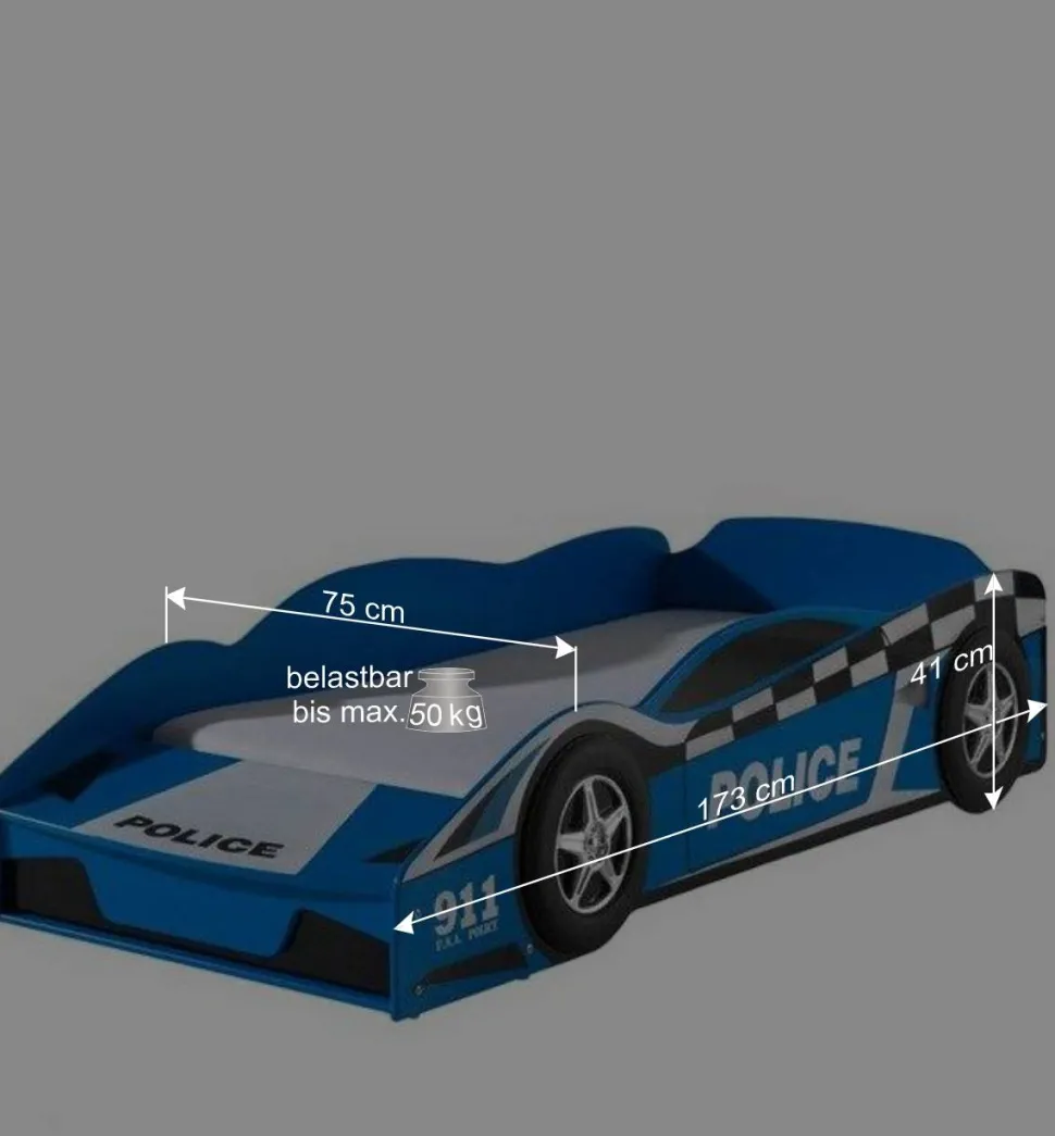 Polizeibett mit Matratze 70x140 cm - Adendro