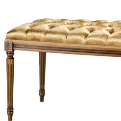 Polsterbank Bettbank in Gold & Buche Braun - Machipo