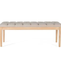Polsterbank in Beige mit Holzgestell - Briana