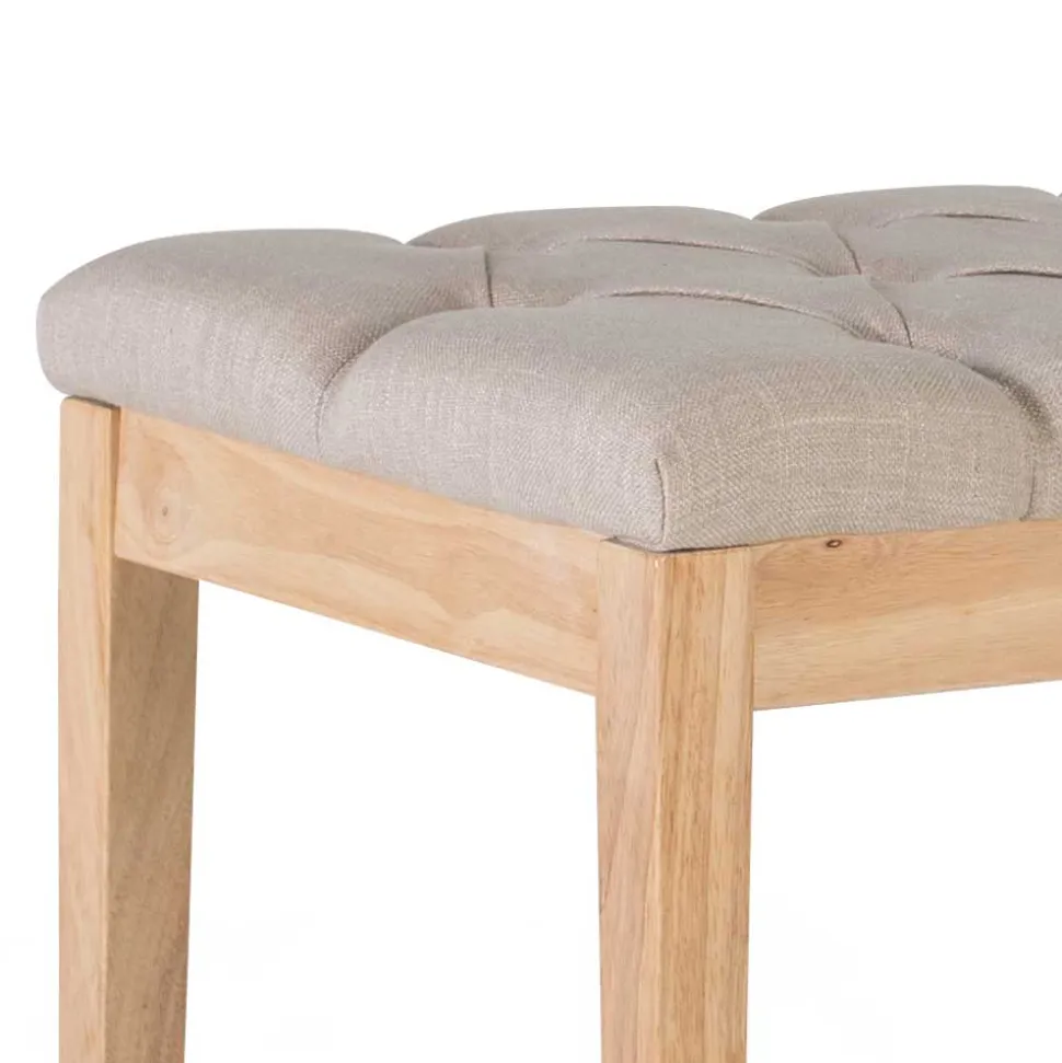 Polsterbank in Beige mit Holzgestell - Briana