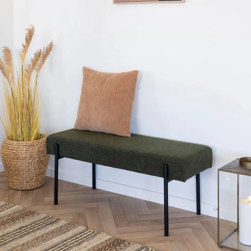 Polsterbank in Dunkelgrün Boucle - Barahona