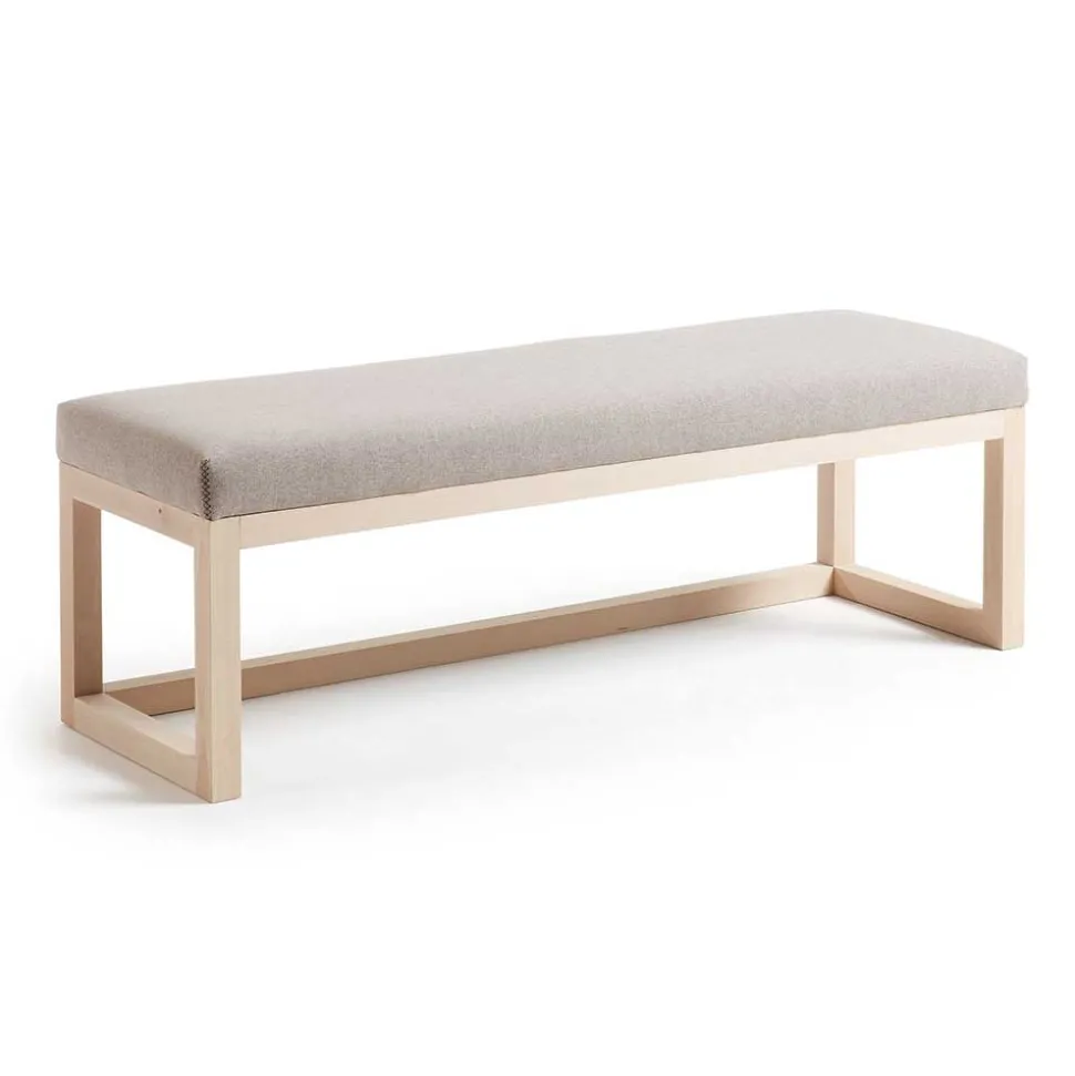 Polsterbank Materra in Beige mit Holz-Gestell