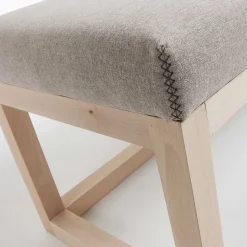 Polsterbank Materra in Beige mit Holz-Gestell