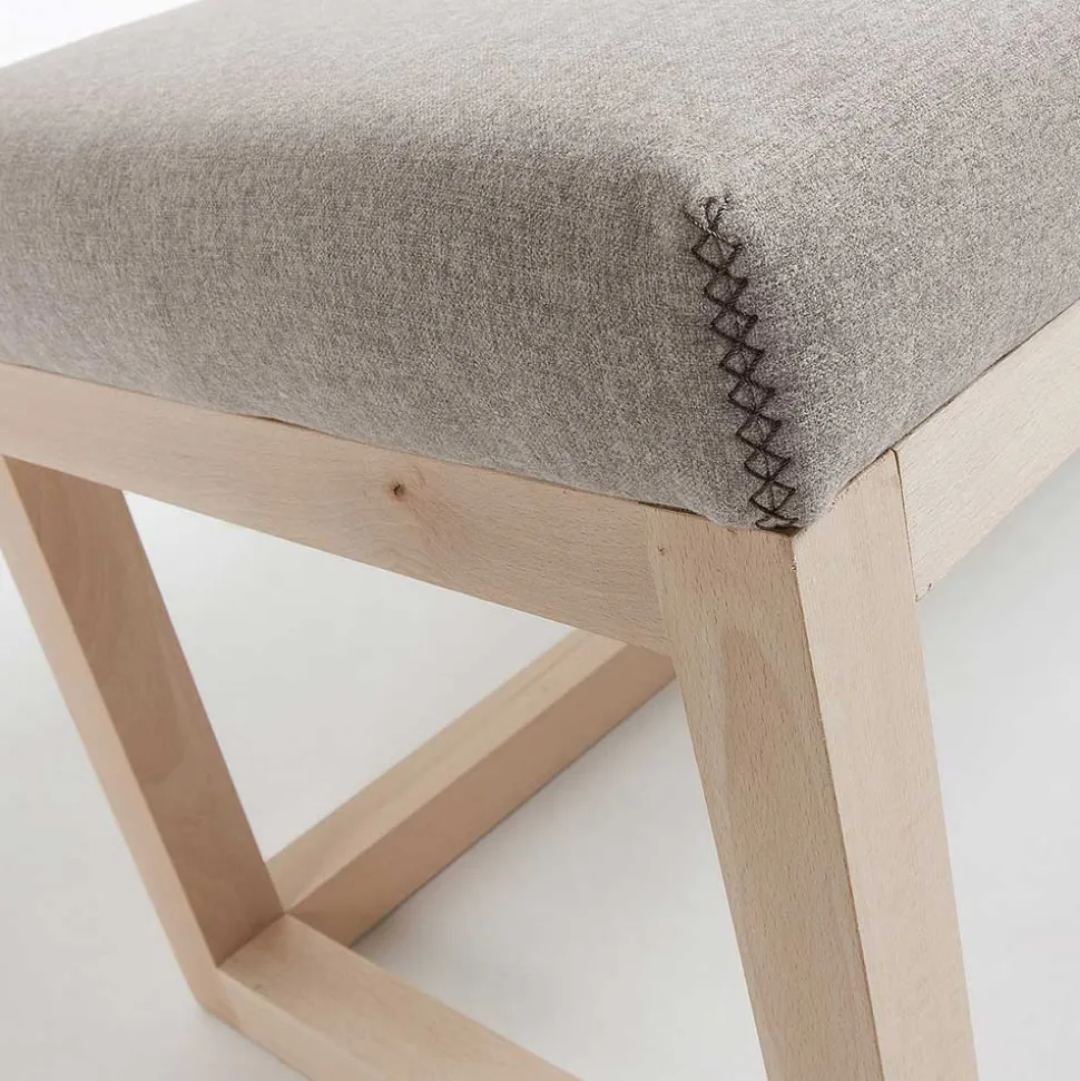 Polsterbank Materra in Beige mit Holz-Gestell