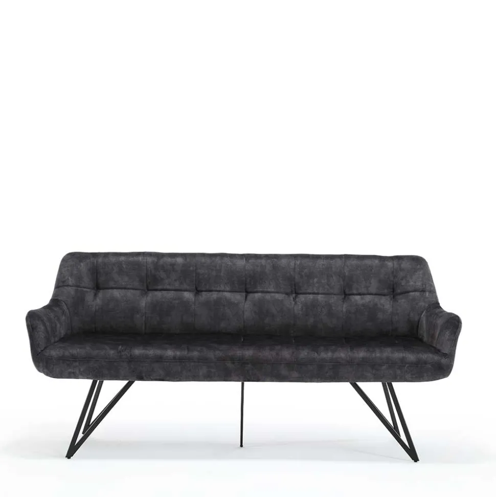 Polsterbank mit Armlehnen in Anthrazit - Mascaro