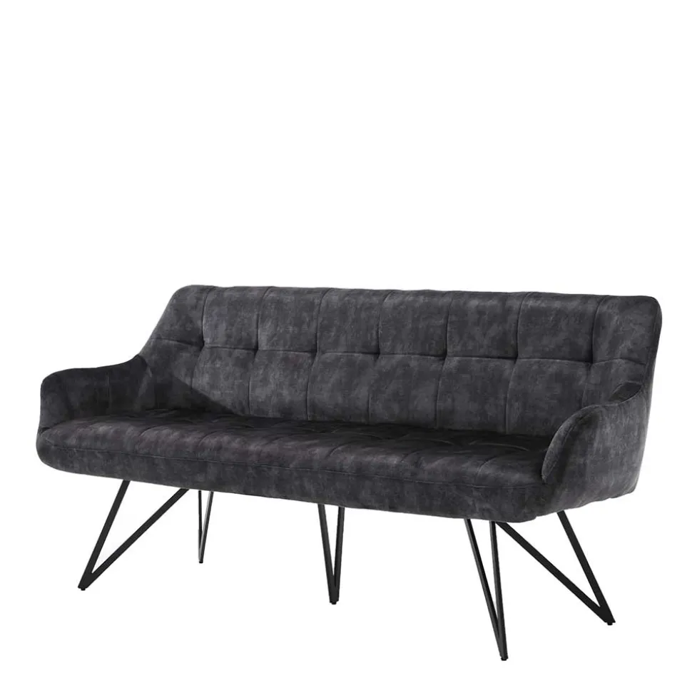 Polsterbank mit Armlehnen in Anthrazit - Mascaro