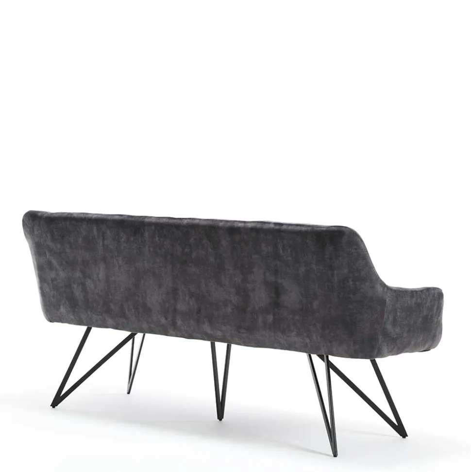 Polsterbank mit Armlehnen in Anthrazit - Mascaro