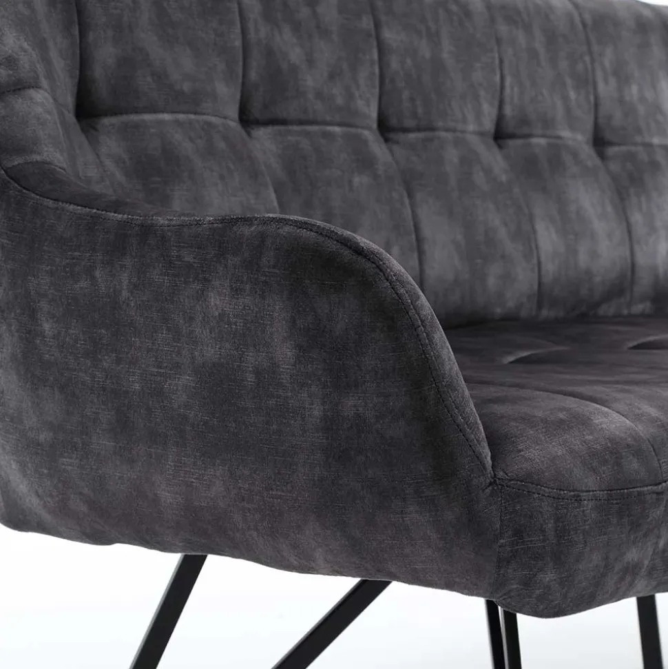 Polsterbank mit Armlehnen in Anthrazit - Mascaro