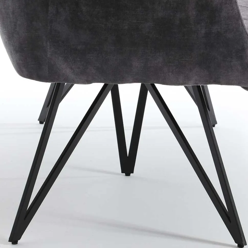 Polsterbank mit Armlehnen in Anthrazit - Mascaro