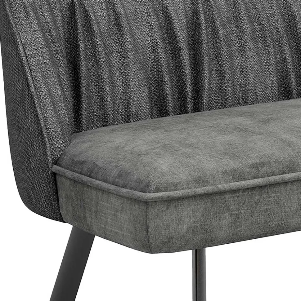 Polsterbank mit Rückenlehne in Grau - Alekona