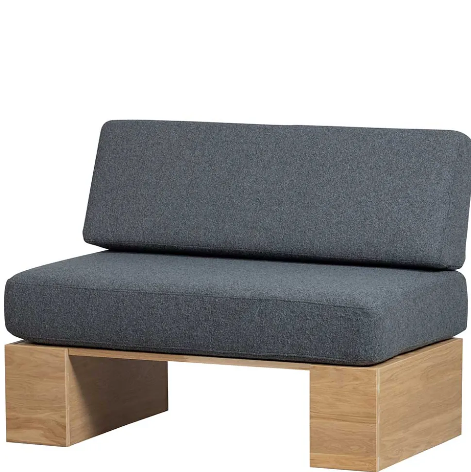 Polsterbank mit Rückenlehne in Grau - Ciannas