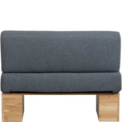 Polsterbank mit Rückenlehne in Grau - Ciannas