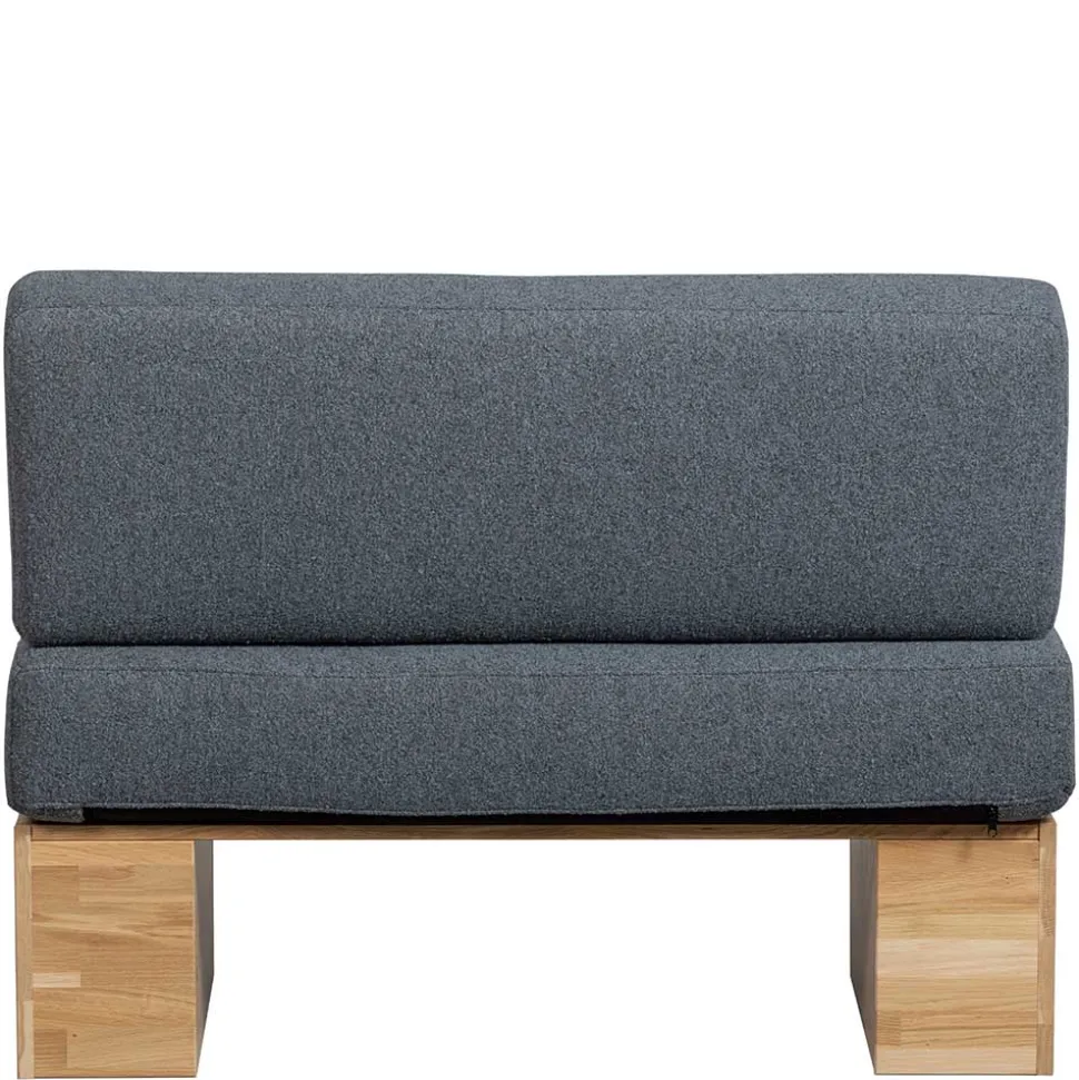 Polsterbank mit Rückenlehne in Grau - Ciannas