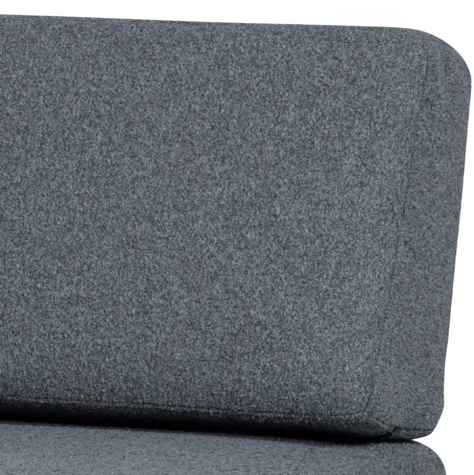 Polsterbank mit Rückenlehne in Grau - Ciannas