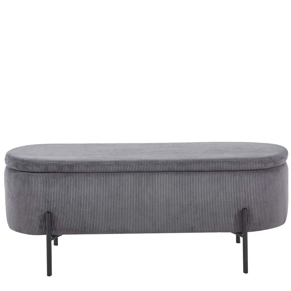 Polsterbank mit Stauraum in Grau Cord - Zavamanco
