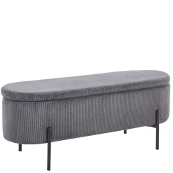 Polsterbank mit Stauraum in Grau Cord - Zavamanco