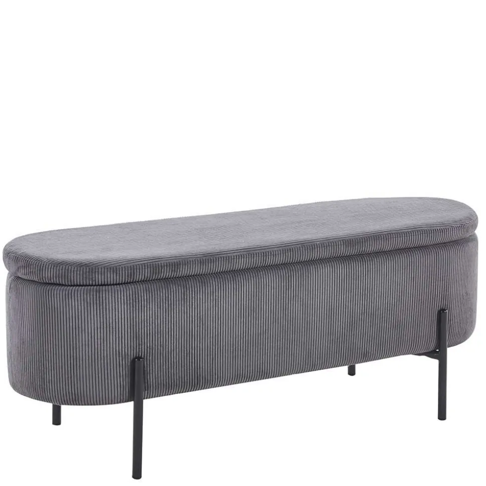 Polsterbank mit Stauraum in Grau Cord - Zavamanco