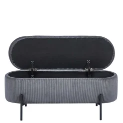 Polsterbank mit Stauraum in Grau Cord - Zavamanco