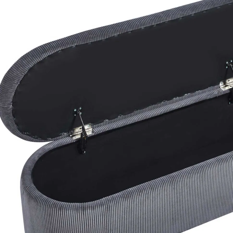 Polsterbank mit Stauraum in Grau Cord - Zavamanco