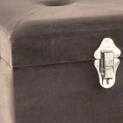 Polsterbank Truhe aus Samt in Taupe - Landhuis