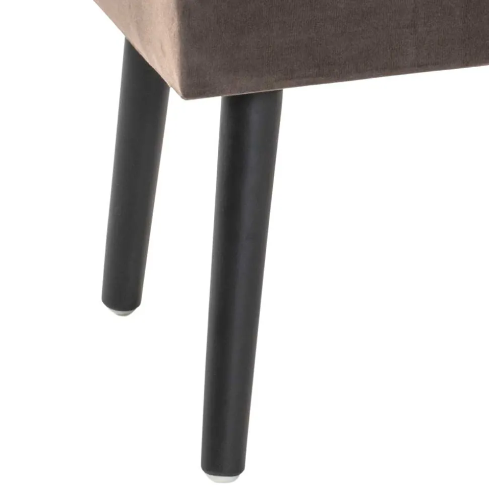 Polsterbank Truhe aus Samt in Taupe - Landhuis