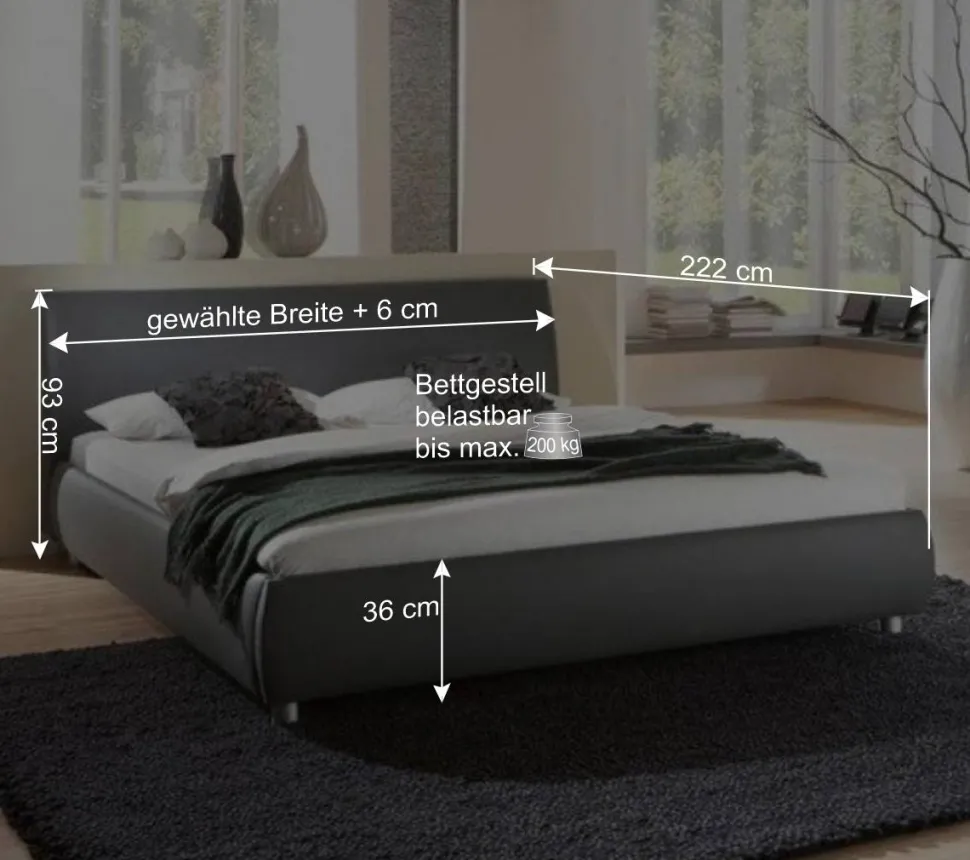 Polsterbett Alona aus Kunstleder