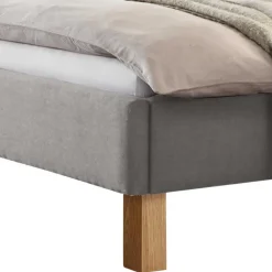 Polsterbett Doppelbett in Grau Stoff - Pays