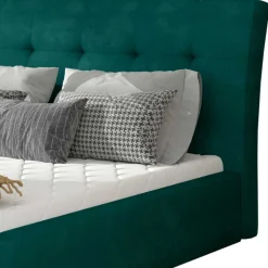 Polsterbett in Dunkelgrün Velours - Janilea