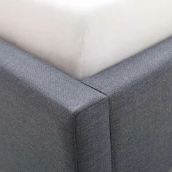 Polsterbett in Grau & Eiche - Saludio