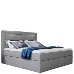 Polsterbett in Grau Webstoffbezug - Kalis