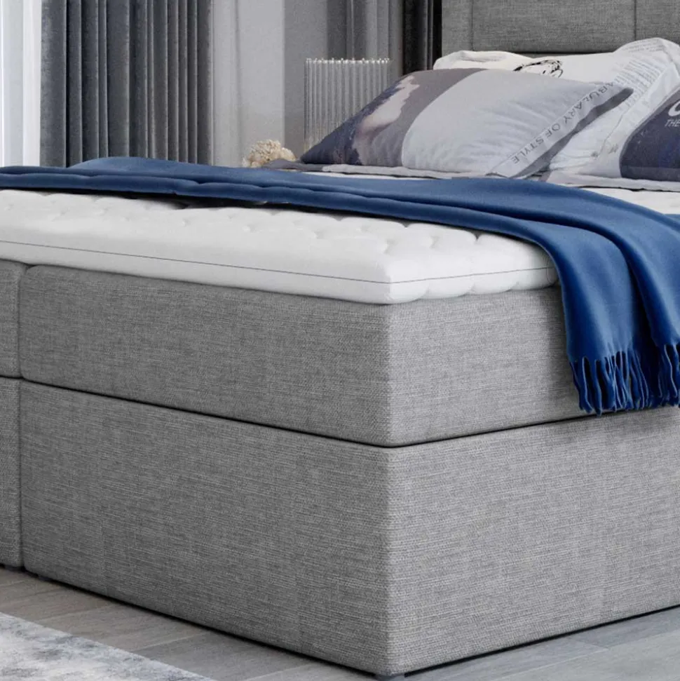 Polsterbett in Grau Webstoffbezug - Kalis