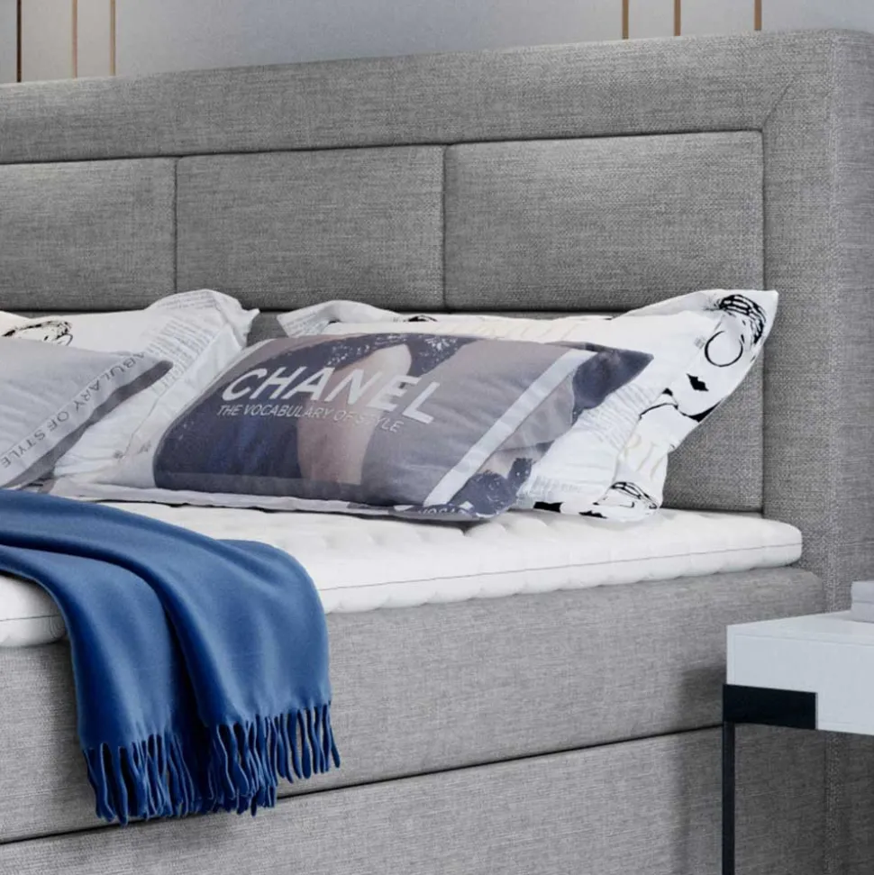 Polsterbett in Grau Webstoffbezug - Kalis