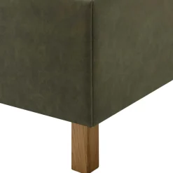 Polsterbett in Oliv Grün & Eiche - Miania